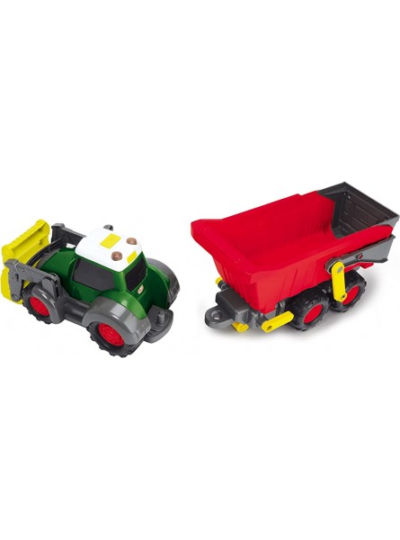 ABC Traktor Fahrzeug für Babys und Kleinkinder ab 1 Jahr mit beweglichen Teilen Licht und Sound abnehmbarer Anhänger bewegliche Schaufel Spielzeug zur Förderung der Motorik - B00TJTAQNY