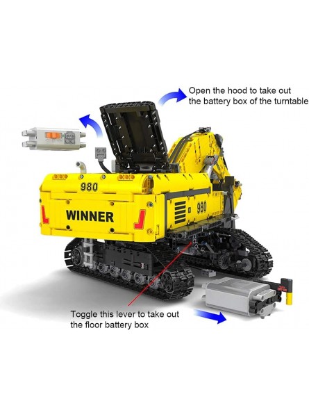 Gooratu Technik Fernbedienung Bagger 2071 Teile 2.4 GHz RC Bagger Baufahrzeuge Modell mit Motor Raupenbagger Spielzeug für Kinder & Erwachsene Kompatibel mit Lego Technik Winner 7121 - B09MKX8LWZ