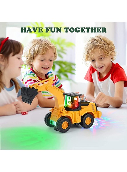 Kiztoys Bagger Spielzeug Automatisches Gehen mit Sound und Licht Fahrzeug Baustellenfahrzeuge Auto Kinderspielzeug Bagger mit Lichtern und Mehrfacher Musik für Kinder 3 4 5 6 7Jahre - B0B31N2GRC