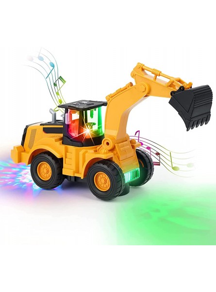 Kiztoys Bagger Spielzeug Automatisches Gehen mit Sound und Licht Fahrzeug Baustellenfahrzeuge Auto Kinderspielzeug Bagger mit Lichtern und Mehrfacher Musik für Kinder 3 4 5 6 7Jahre - B0B31N2GRC