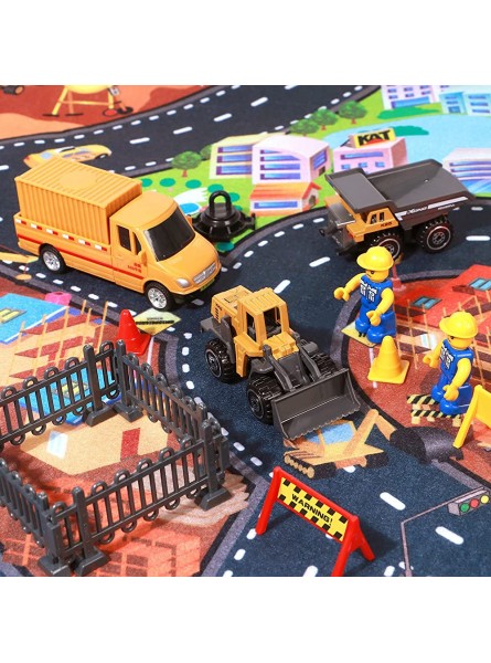 Baufahrzeuge Kinder Fahrzeug Spielzeug mit Spielmatte Kran Spielzeug Bagger Dampfwalze Planierraupe Lastwagen Betonmischer Gabelstapler Baustellenfahrzeuge Geschenk für Kinder Jungen 3 4 5 6 7 Jahr - B083M2L3NQ