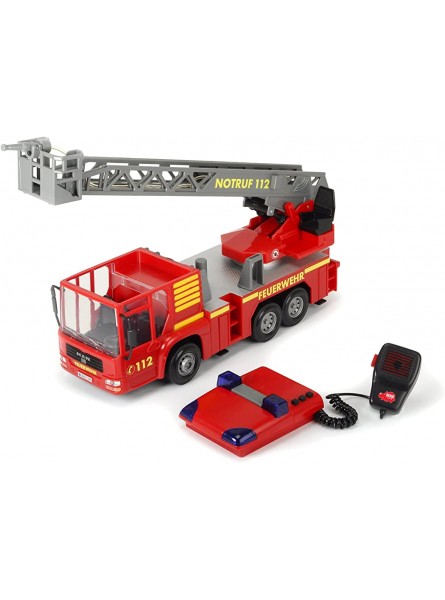 Dickie-Spielzeug 203716003 MAN Dickie Toys Fire Hero Feuerwehrauto mit manueller Wasserspritze Licht-& Soundeffekt inkl. Batterien abnehmbares Dach 43 cm rot - B014R20AD8