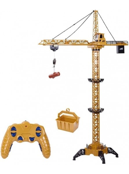 JLLING 6-Kanal 128 cm RC Mega Turmdrehkran 680 Grad Rotation Engineer Lift Modell 2.4G Fernbedienung Baukran Spielzeug mit Turmlichtern und Geräuschen Spielzeuggeschenke für Jungen und Mädchen - B09YYG88QF