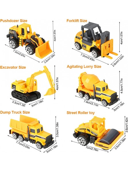 Vbestlife Engineering Vehicle Toy 6pcs Set Maßstab 1:64 Alloy Plastic Engineering Car Truck Toy Mini Vehicle Model Kids Gift - B0BG8G3FFN
