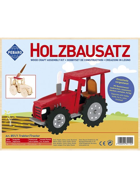 Pebaro Siva Toys851 1 851 1 Holzbausatz Traktor Natur - B00LAJ05OQ