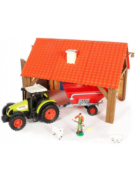 STARLUX 802234 Bauernhof-Set komplett mit Traktor Claas Celtis 446 und viel Zubehör Grün Rot 48932 - B00LAV81YK