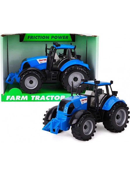 Toyland® 22cm x 12cm Reibung angetriebener Traktor mit öffnender Motorhaube Blau - B07M79C8TF