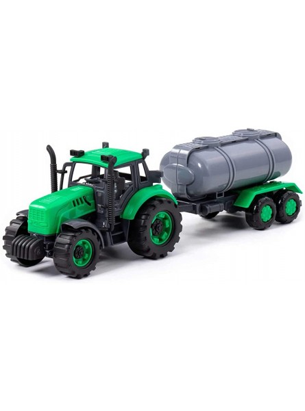 Traktor Kinder Spielzeug Progress mit Fassanhänger grün Schwungrad Fahrzeug +3J - B09V1H7Q14