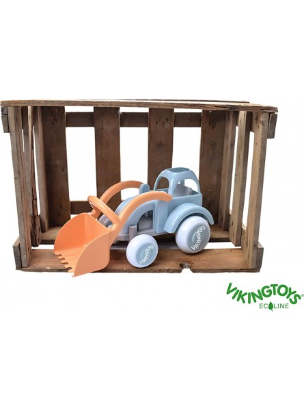 VIKINGTOYS Ecoline 20-81255 Spielzeug-Traktor Bagger mit Frontlader Spielzeugauto Hebearm mit Schaufel beweglich Baufahrzeug Reifen Soft biobasierter Kunststoff 28 cm Kinder ab 1 Jahr - B07SFYGVK7