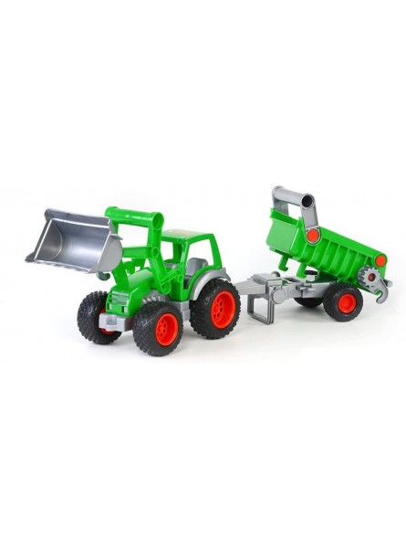 Wader Farmer Technic Traktor mit Frontlader und Anhänger - B00AOETJGS