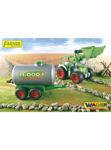 Wader Quality Toys Farmer Technic Traktor + Frontschaufel+Fassanhänger - B00030MNU2