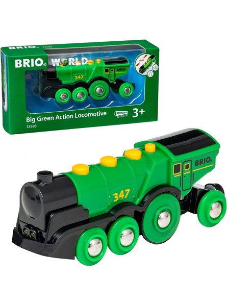 BRIO World 33593 Grüner Gustav elektrische Lok Batterie-Lokomotive mit Licht & Sound Kleinkinderspielzeug empfohlen ab 3 Jahren - B00AOVXCG4