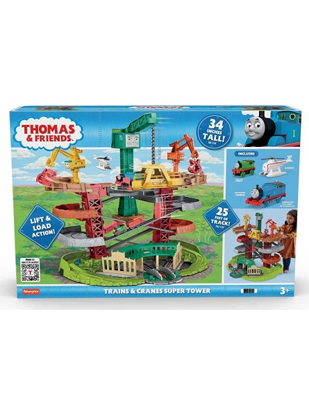 Fisher-Price GXH09 Thomas & seine Freunde Rennspaß-Turm Spielset mit Lok und Kran batteriebetriebene Lok und Schienenset für Kinder ab 3 Jahren - B08V7JKZBR
