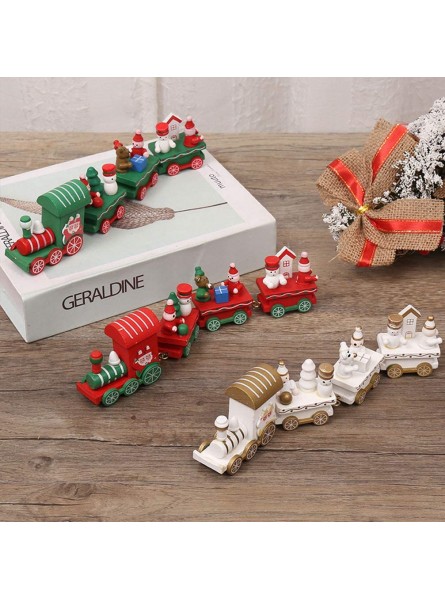 LIOOBO Weihnachtszug Kleiner Zug Fensterdeko Geschenke Neujahr Ornament Spielzeug für Kinder Mädchen Jungen Weiß - B07YJJ4CWX
