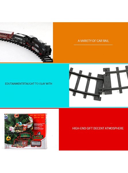 Qepakui Eisenbahn-Set – Weihnachtseisenbahn-Set für Rund um und unter dem Baum elektrisches Eisenbahn-Set mit Licht und Sound batteriebetriebenes Eisenbahn-Spielzeug mit Lokomotiven Auto-Schienen - B0BLNXKC5D