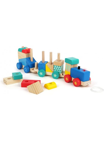 Small Foot 11128 Holzzug Steckspiel aus Holz Ziehspielzeug mit Holzrädern Spielzeug Mehrfarbig - B07GXGQPSX