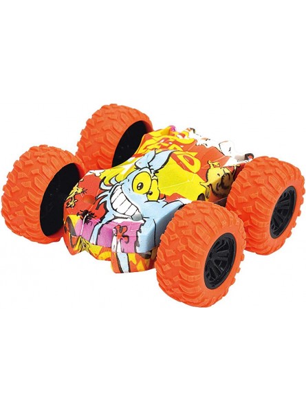 SZLGPJ Klettereimer Doppelseitige Dual Trägheit Auto Allrad Antrieb Off-Road Graffiti Auto 360 rotierende Modell Jungen Kinder Spielzeug Orange - B08Y6YKFS5