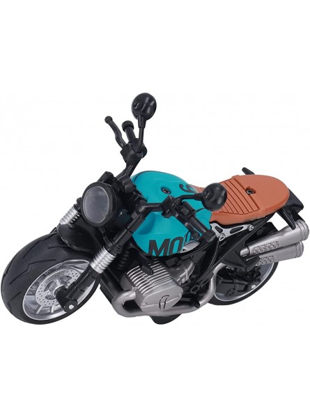 Dilwe 1:12 Pull Back Motorrad Spielzeug 3 Farben Cooles Retro Motorrad Spielzeug mit Beleuchtung für Jungen Blau Schwarz - B0BK4P27F5