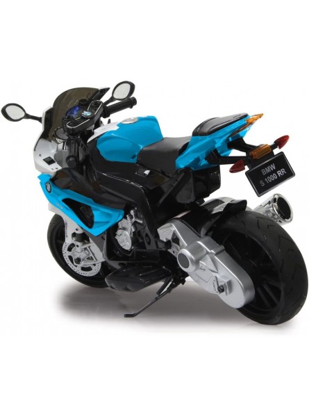 JAMARA 460281 Ride-on Motorrad BMW S1000RR 12V 2-Gang leistungsstarker Antriebsmotor & Akku-Fahrzeit bis 90 Min Hupe & Motorgeräusch LED-Scheinwerfer Stützräder abnehmbar Seitenständer blau - B078YHT1F4