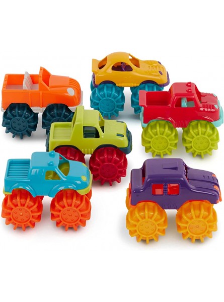 Battat Mini Monster Trucks – Set mit 6 Mini Trucks mit Aufbewahrungstasche für Kinder ab 2 Jahren - B01NBXZTWR