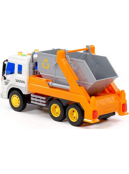 Container LKW Kinder Spielzeug City orange Schwungrad Fahrzeug mit Licht Sound - B09WMQV67N