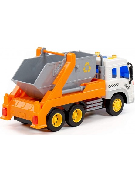 Container LKW Kinder Spielzeug City orange Schwungrad Fahrzeug mit Licht Sound - B09WMQV67N