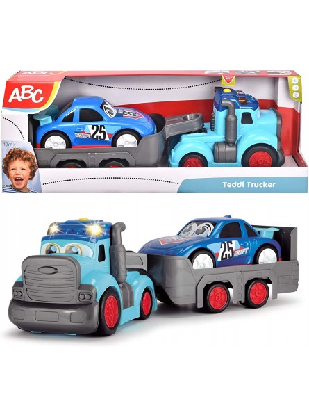 Dickie Toys Happy Truck LKW Autoanhänger abnehmbar Fahrzeug-Transporter inkl. Auto inkl. Batterien für Kinder ab 1 Jahr 60 cm - B07PFFFGGR