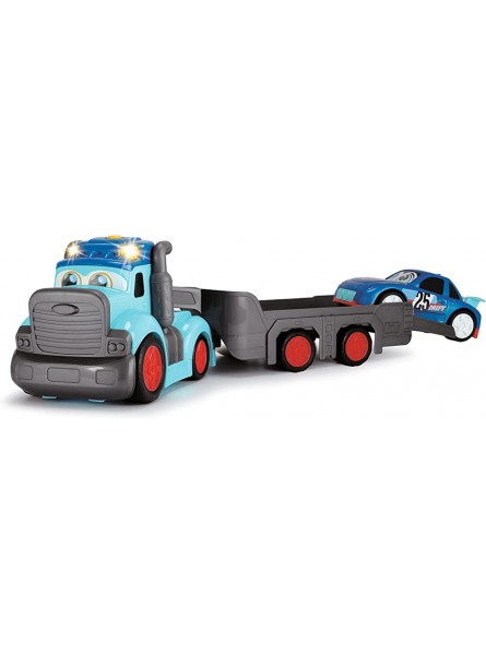 Dickie Toys Happy Truck LKW Autoanhänger abnehmbar Fahrzeug-Transporter inkl. Auto inkl. Batterien für Kinder ab 1 Jahr 60 cm - B07PFFFGGR