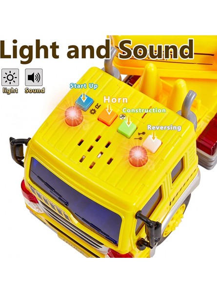 HERSITY Kinder Bagger Spielzeug mit Sound und Licht 1 16 Fahrzeug Baustellenfahrzeuge Sandkasten LKW Auto Kinderspielzeug Junge Kinder 3 4 5 Jahre - B07NWKGLJC