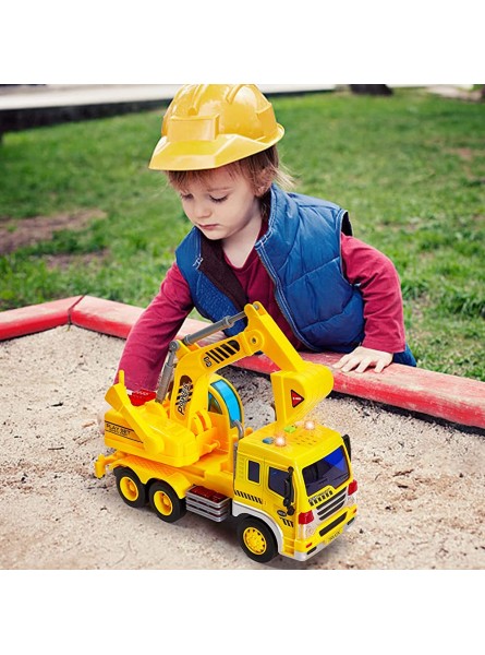 HERSITY Kinder Bagger Spielzeug mit Sound und Licht 1 16 Fahrzeug Baustellenfahrzeuge Sandkasten LKW Auto Kinderspielzeug Junge Kinder 3 4 5 Jahre - B07NWKGLJC