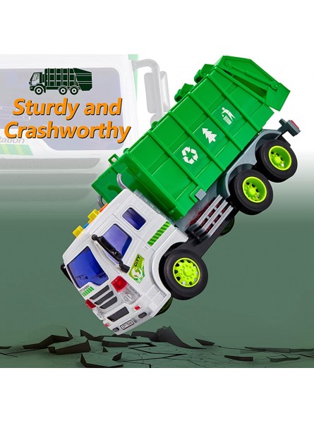 HERSITY Müllauto Spielzeug mit Sound und Licht 1:16 LKW Müllwagen Grün Autos Fahrzeuge Kinderspielzeug Geschenk für Kinder Jungen 3 4 5 Jahre - B07QL1JH2J