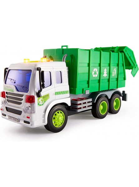 HERSITY Müllauto Spielzeug mit Sound und Licht 1:16 LKW Müllwagen Grün Autos Fahrzeuge Kinderspielzeug Geschenk für Kinder Jungen 3 4 5 Jahre - B07QL1JH2J