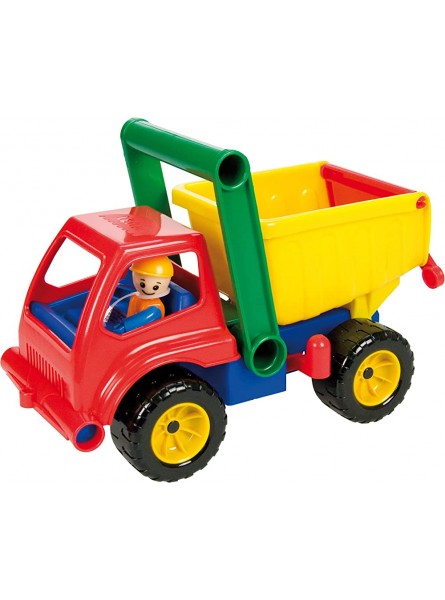 Lena 04150 Aktive LKW Kipper Baustellenfahrzeug ca. 27 cm robuster Kipplaster mit Haltegriff und beweglicher Spielfigur Muldenkipper Set Spielfahrzeug für Kinder ab 2 Jahre - B000816IR0