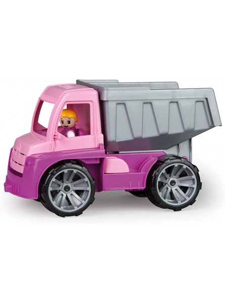 Lena 04451 TRUXX Kipper Pink Fahrzeug ca. 27 cm Muldenkipper LKW mit vollbeweglicher Spielfigur robuster Kipplaster Mulde kippbar Spielfahrzeug für Mädchen ab 2 Jahre in rosa lila - B0852K1X26