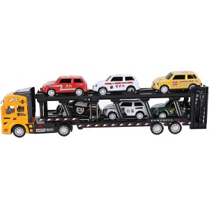 RANNYY Transporter-LKW-Spielzeug Modelllegierung abnehmbar sechs Auto-Kindertransport-LKW-SimulationsmodellGelb - B09ZDT66Y5