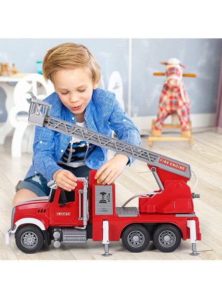 Tacobear Feuerwehrauto Spielzeug Groß Feuerwehr Spielzeug 1:16 mit Wasserspritze Licht-& Sound Feuerwehr Fahrzeuge Spielzeug Geschenk für Kinder Jungen 3 4 5 6 7 8 Jahre - B09FJSHRX2