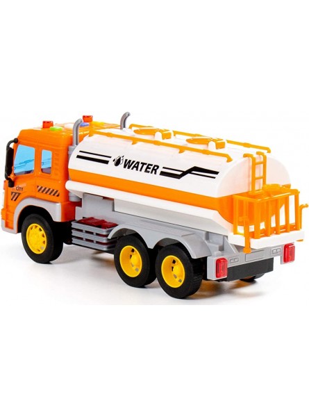 Tankwagen LKW Kinder Spielzeug City orange Schwungrad Fahrzeug mit Licht Sound - B09WN3GLND