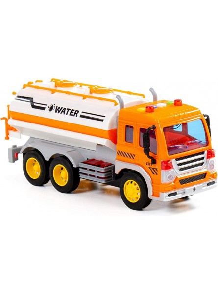 Tankwagen LKW Kinder Spielzeug City orange Schwungrad Fahrzeug mit Licht Sound - B09WN3GLND