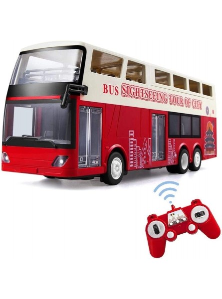ksovvoo Hohe Simulations-Doppeldecker-Bus-Modell Remote Control Bus Fahrzeug mit Sound & LED-Licht 2,4 GHz Professionelle Fernsteuerung USB aufladbare for Kinder - B08HQSBK9K