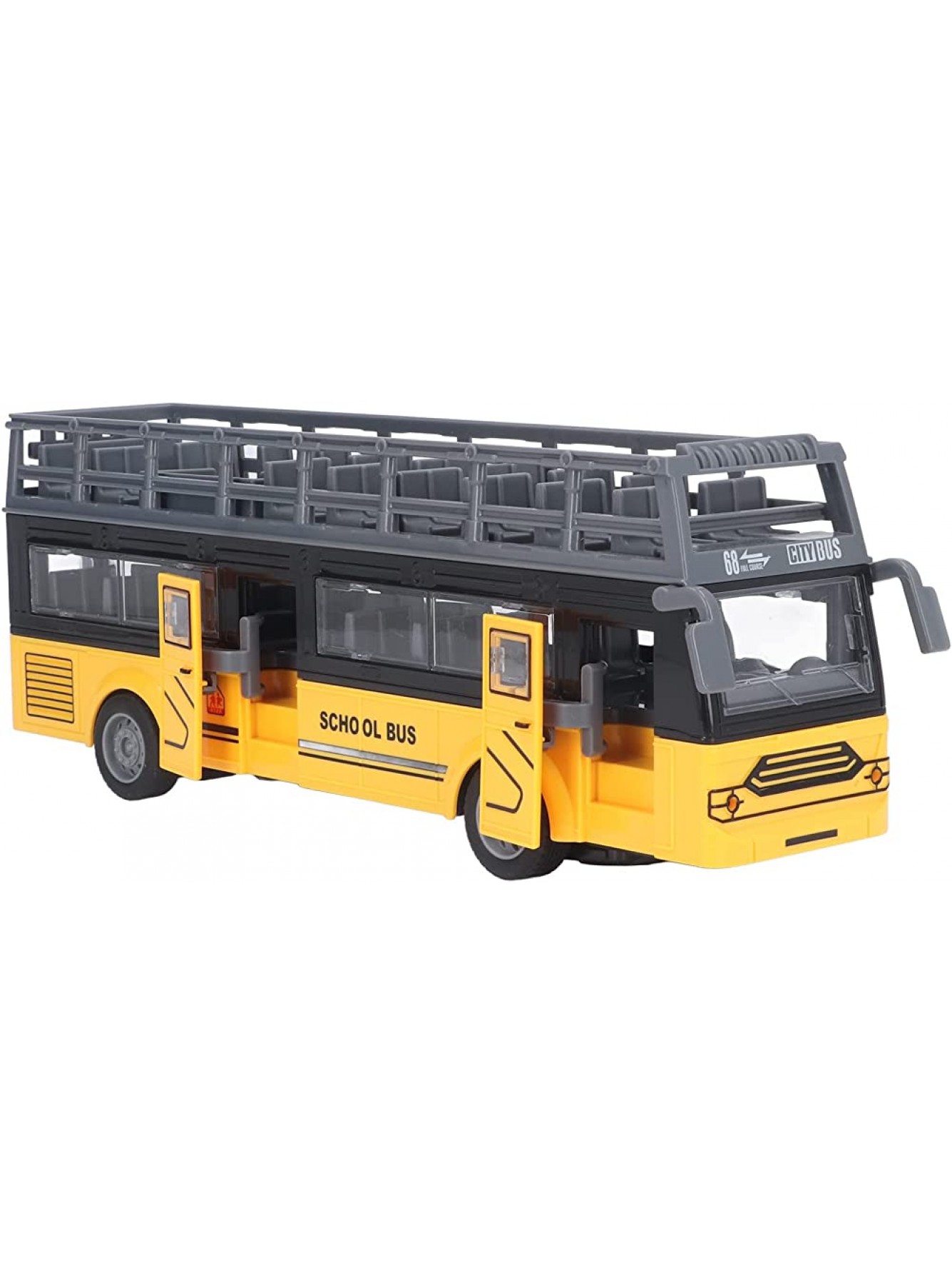 LBEC RC-Doppeldeckerbus öffnende Türen einfach zu steuern RC-Bus sicher feine Details elektrisch zum Sammeln QH204 7 Schulbus - B0BG1PXH43