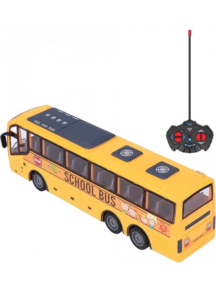 Weiyo Fernsteuerungsbus Simulierter LED Licht RC Schulbus Elektrofahrzeug Spielzeug Als Geburtstagsgeschenk Oranger Modellbus Bildung Spielzeug für Erwachsene Oder Kinder ab 3 Jahren - B09YRW6DJ8