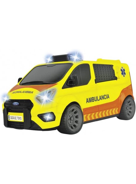 Dickie Toys Ambulanz SEM Spielzeug 28 cm mit Licht und Ton Hintere Türen geöffnet geeignet für 3 Jahre Farbe 1155013 - B098T3DTVW
