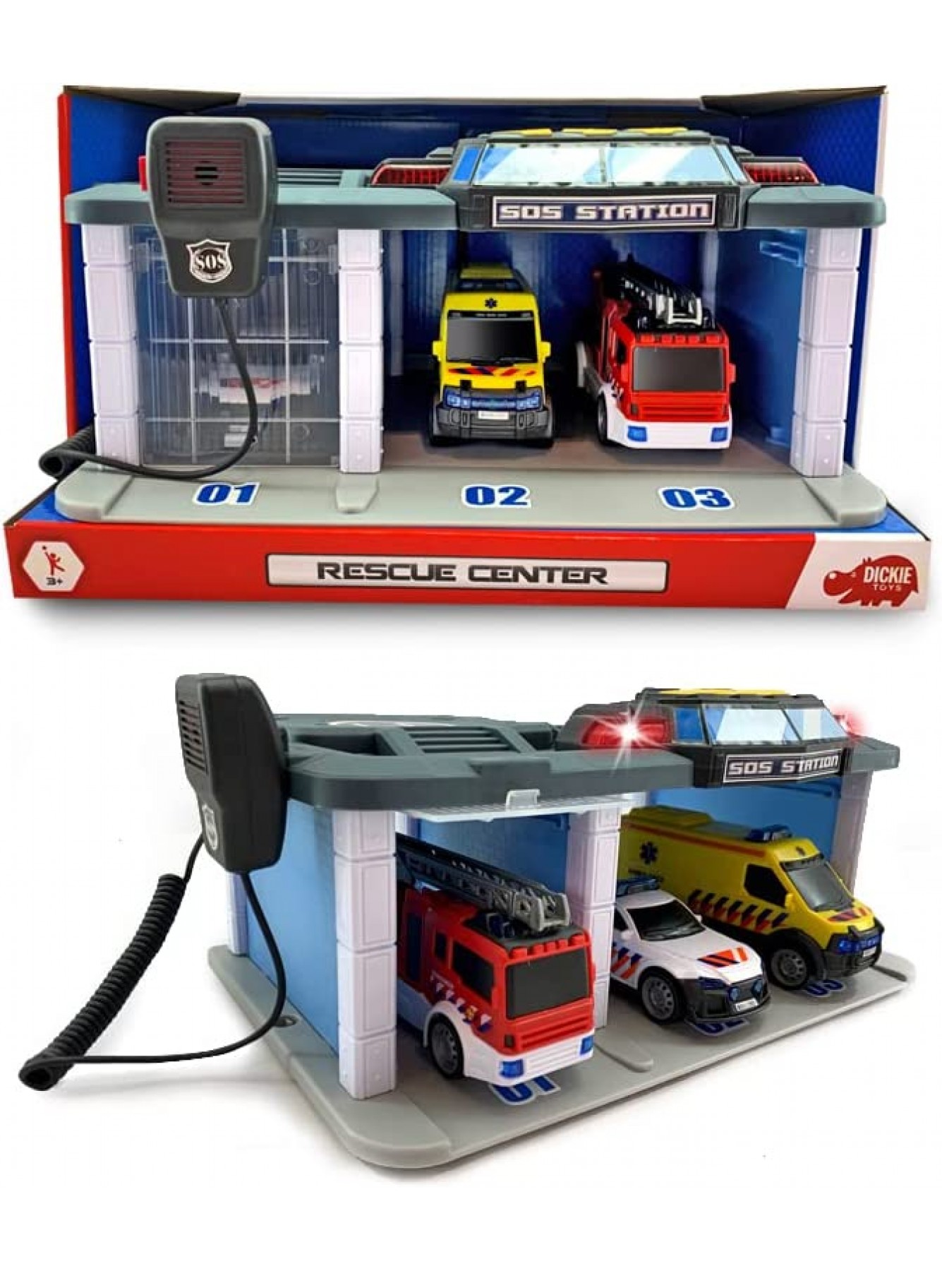 Dickie Toys Niederländisch Rettungszentrum 31 x 22 x 16 cm Polizei Feuerwehr und Krankenwagen - B0B9BBQ8YM