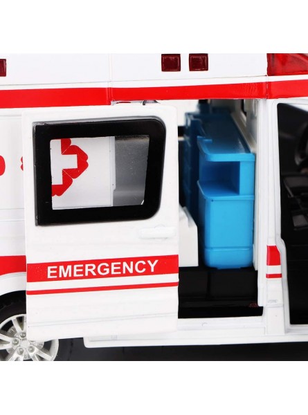 Diecast Ambulance Model aus legiertem Material Diecast Model die Räder sind mit der Funktion der Rückstellkraft ausgestattet für Spielzeug Ambulance Toy - B09479JX4T