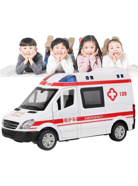 Diecast Ambulance Model aus legiertem Material Diecast Model die Räder sind mit der Funktion der Rückstellkraft ausgestattet für Spielzeug Ambulance Toy - B09479JX4T