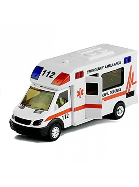 Lean Toys Krankenwagen 1:48 Sound&Licht Fahrzeug Rettungswagen Auto - B091L77P49