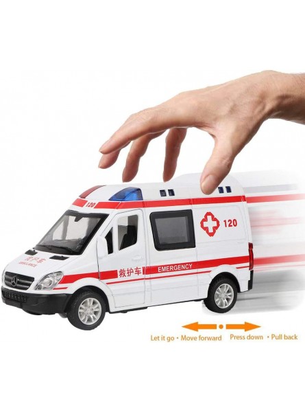 WNSC Diecast Ambulance Model Rescue Ambulance Model Diecast Model Die Räder sind mit der Funktion der Rückstellkraft für Kinderspielzeug Ambulance Toy ausgestattet - B08ZYVGMXR