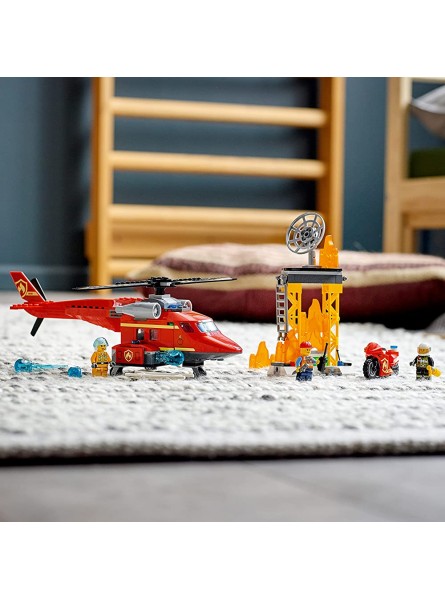 LEGO 60281 City Feuerwehrhubschrauber Hubschrauber Spielzeug mit Motorrad Feuerwehrmann und Pilotin als Minifiguren für Kinder ab 5 Jahre - B08G4D3P1T