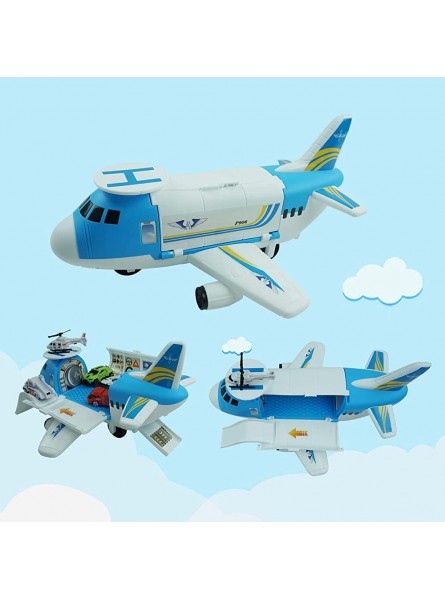 RedCrab Flugzeug Spielset Transport Flugzeug Spielzeug mit Auto Helikopter und Rampe Kinder Fahrzeuge Lernspielzeug Spielzeugauto Set Geschenk für Kinder Spielzeug ab 3 Jahre - B09ZHXM59Q