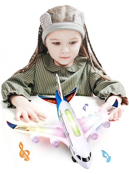 Cipliko Kinder Flugzeug Lichter Musik Flugzeug Spielzeug Großes realistisches Flugzeugmodell,Reibungsbetriebenes Push-and-Go-Passagierflugzeug-Spielzeug für Jungen und Mädchen ab 3 Jahren - B0BK5BGFWJ